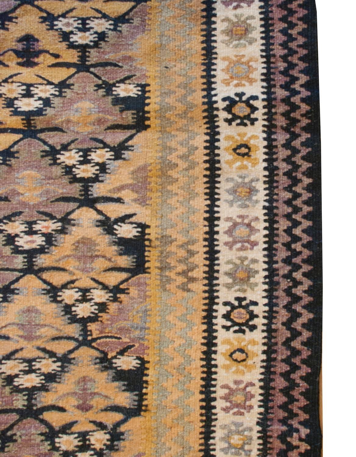 Beautiful Early 20th Century Qazvin Kilim For Sale