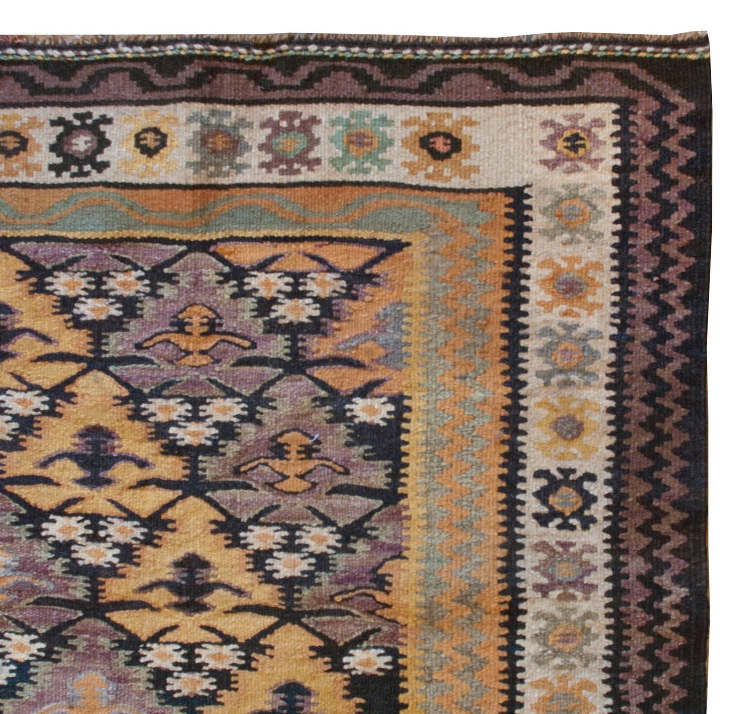 Beautiful Early 20th Century Qazvin Kilim For Sale