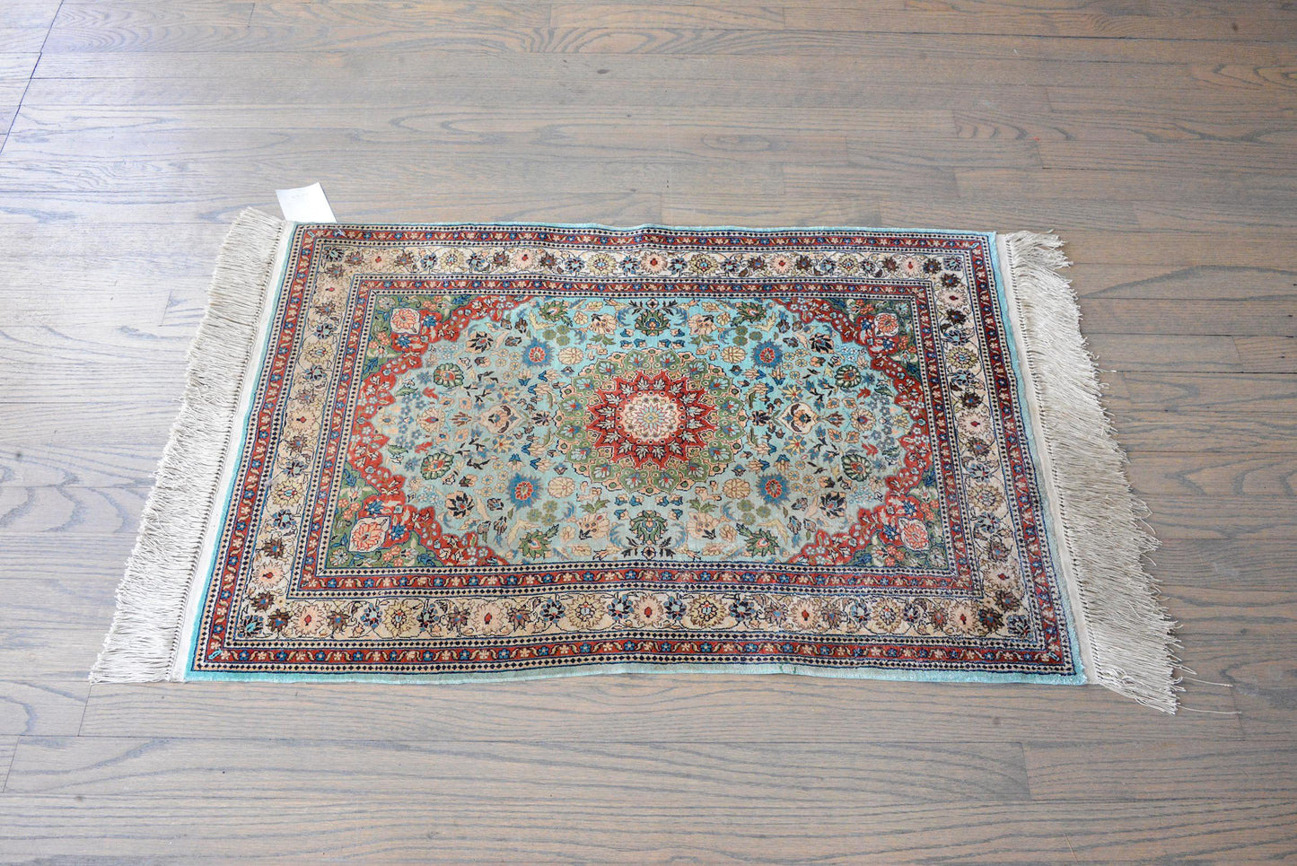Vintage Chinese Silk Rug For Sale