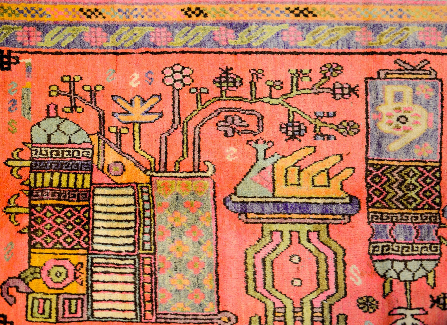 Wonderful Early 20th Century Pictorial Khotan Rug For Sale