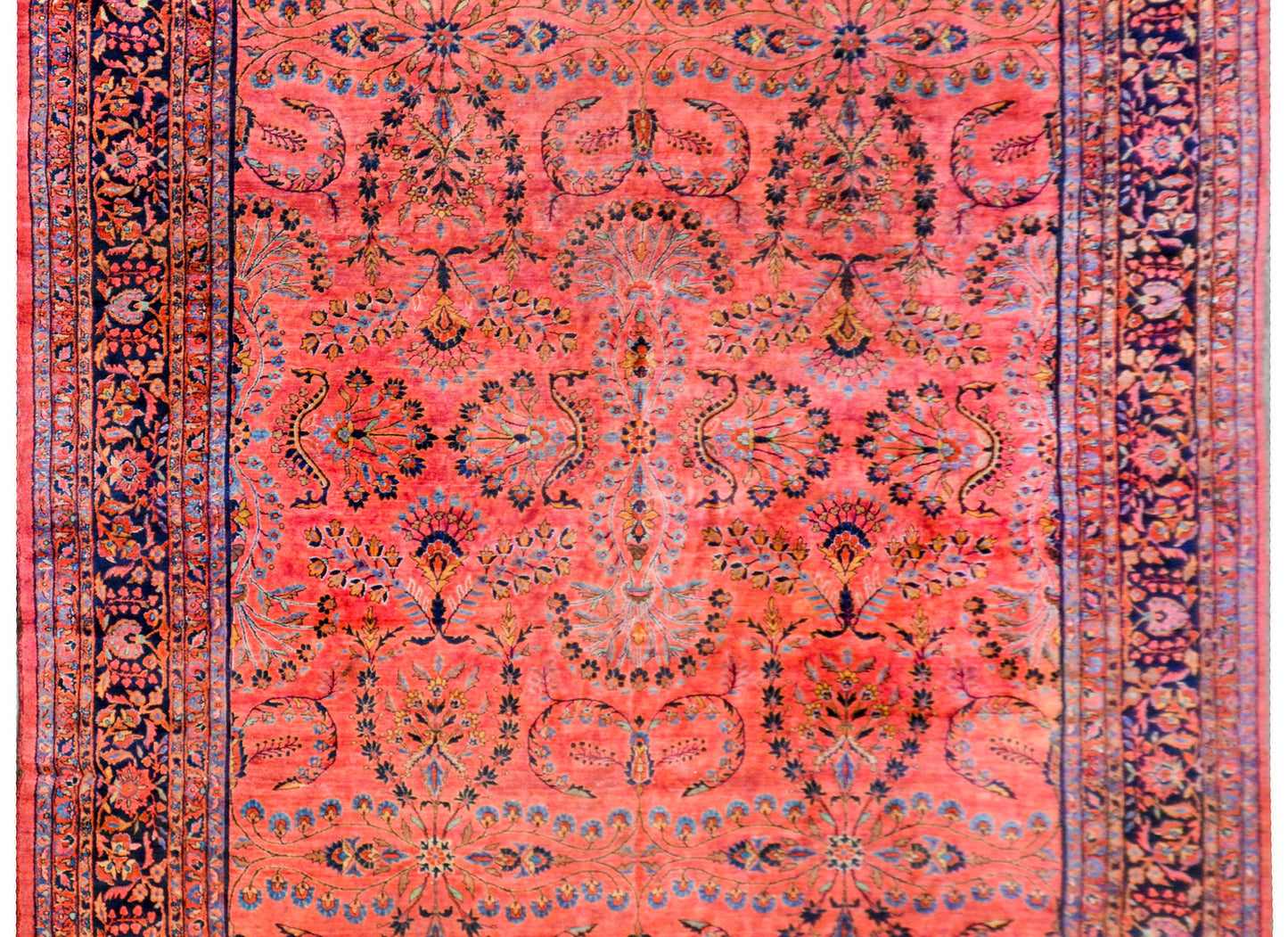 Majestic Early 20th Century Sarouk Mohajeran Rug For Sale