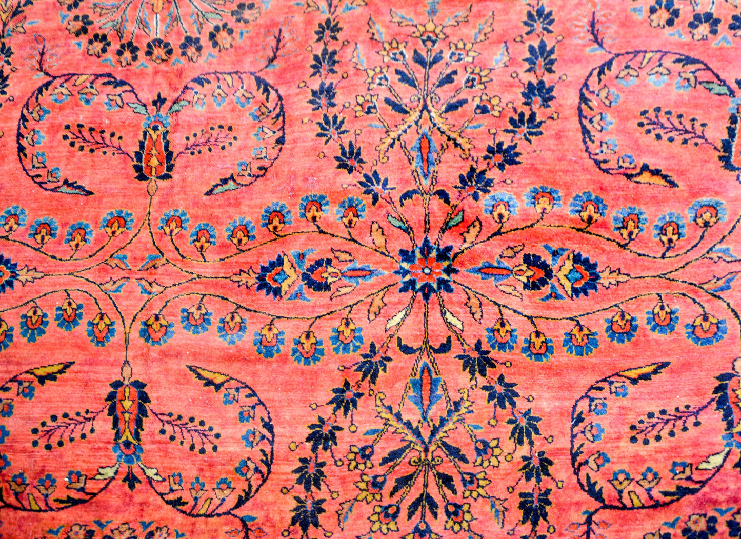 Majestic Early 20th Century Sarouk Mohajeran Rug For Sale