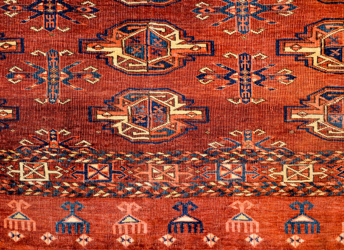 Early 20th Century Teke Bag Face Rug For Sale
