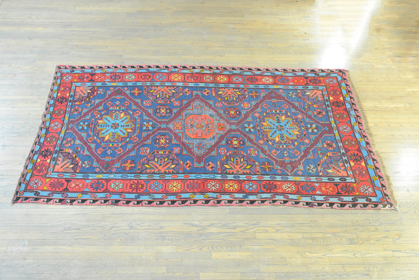Bold Vintage Soumak Rug For Sale