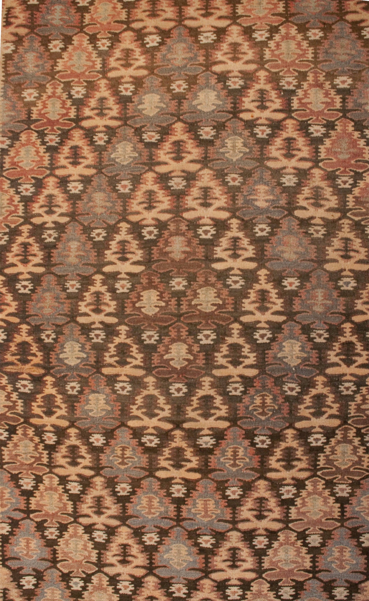 Early 20th Century Qazvin Kilim Runner For Sale