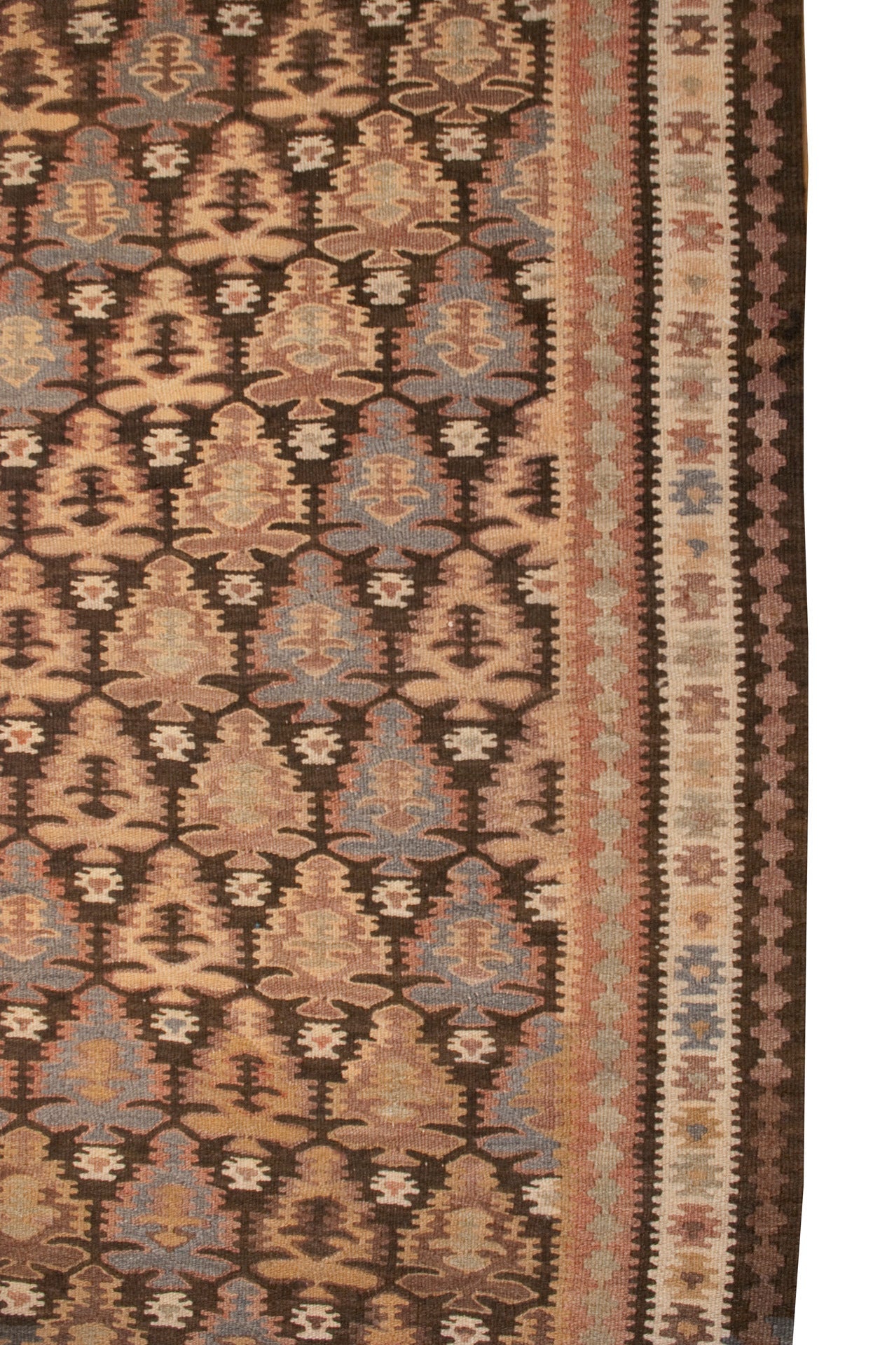 Early 20th Century Qazvin Kilim Runner For Sale