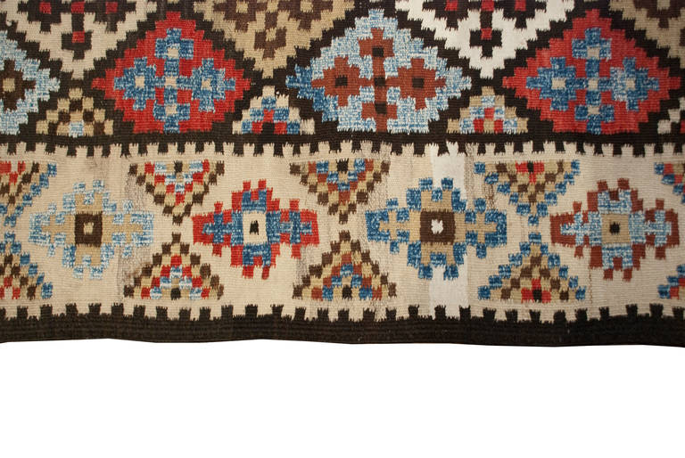 Early 20th Century Saveh Kilim Rug For Sale
