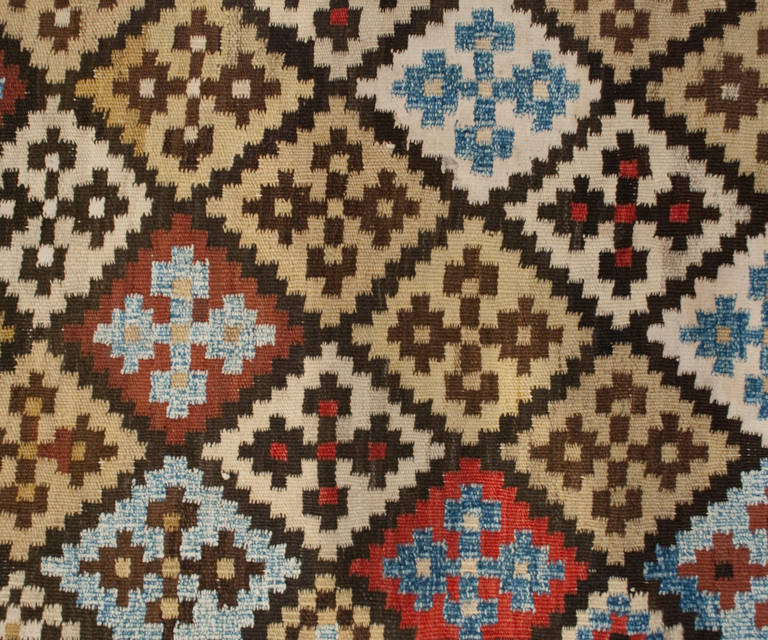 Early 20th Century Saveh Kilim Rug For Sale