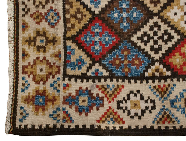 Early 20th Century Saveh Kilim Rug For Sale