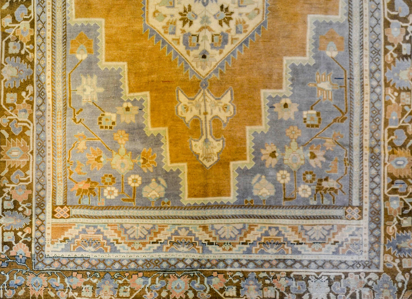 Wonderful Vintage Turkish Oushak Rug For Sale