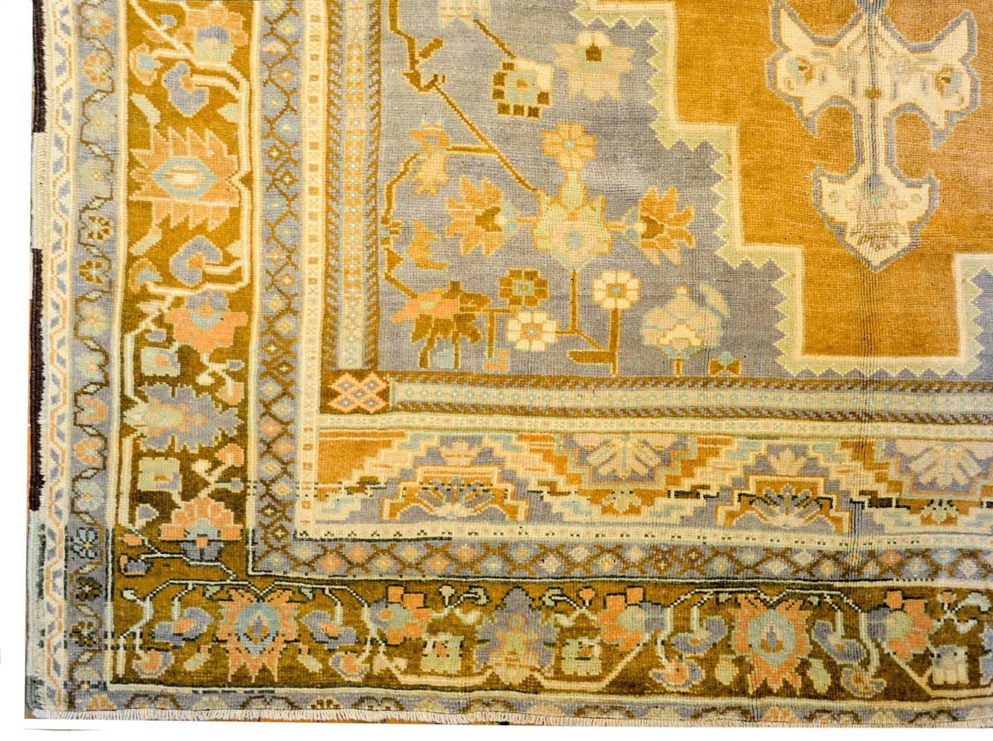 Wonderful Vintage Turkish Oushak Rug For Sale