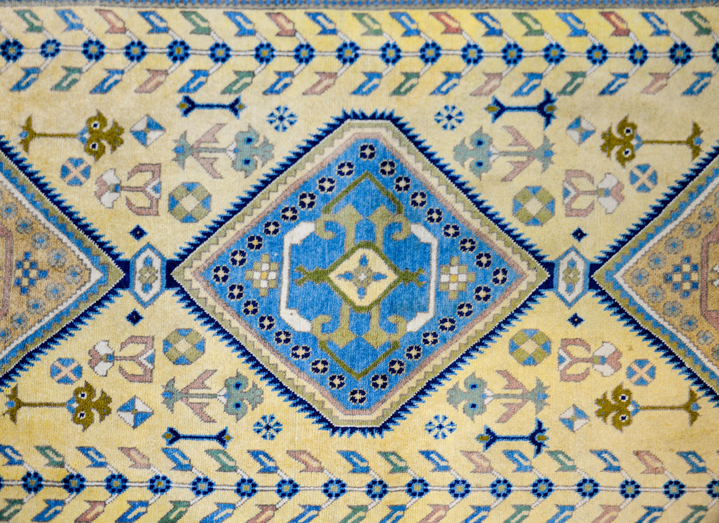 Bold Late 20th Century Afghani Kazak Rug For Sale