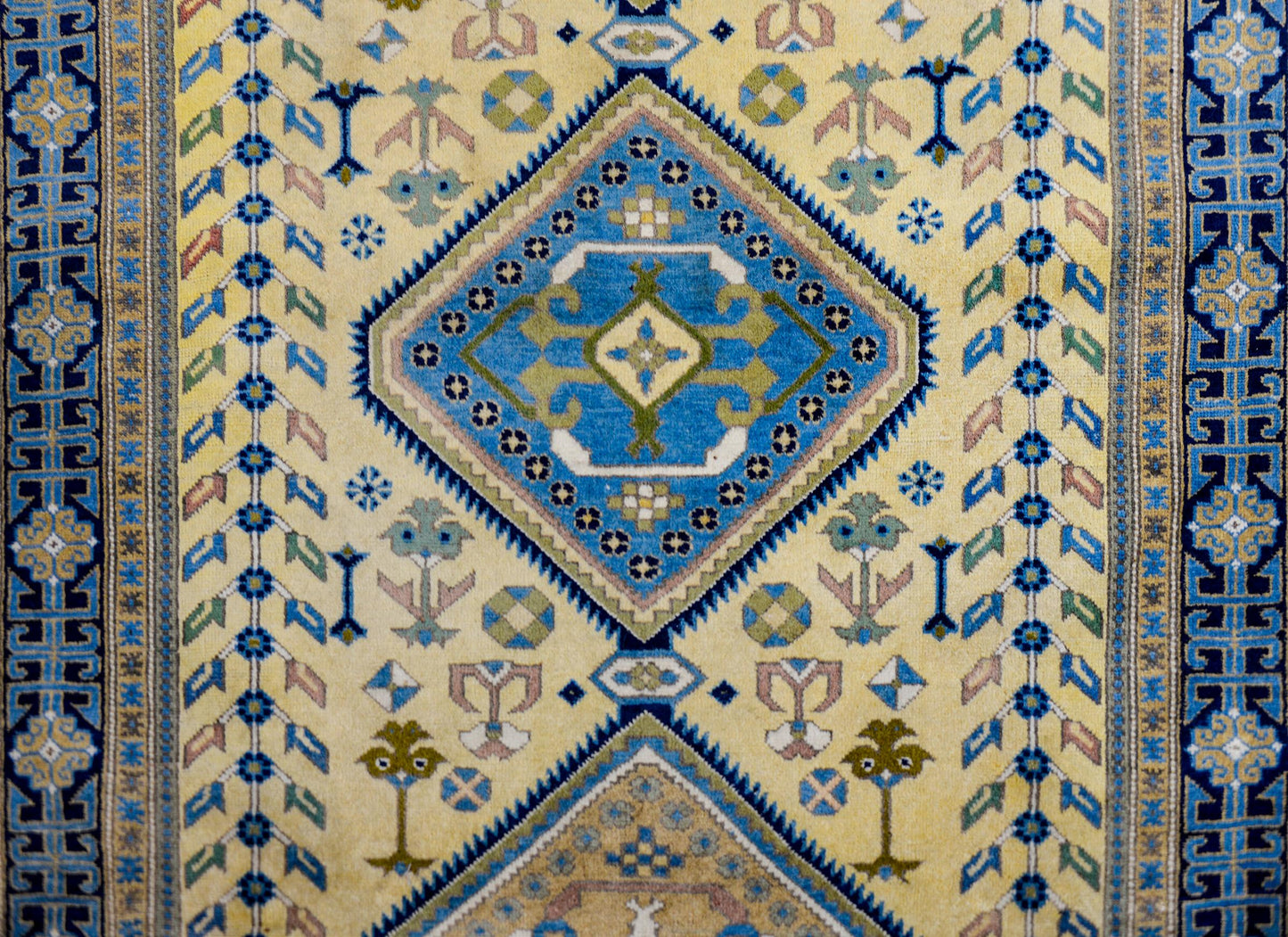 Bold Late 20th Century Afghani Kazak Rug For Sale