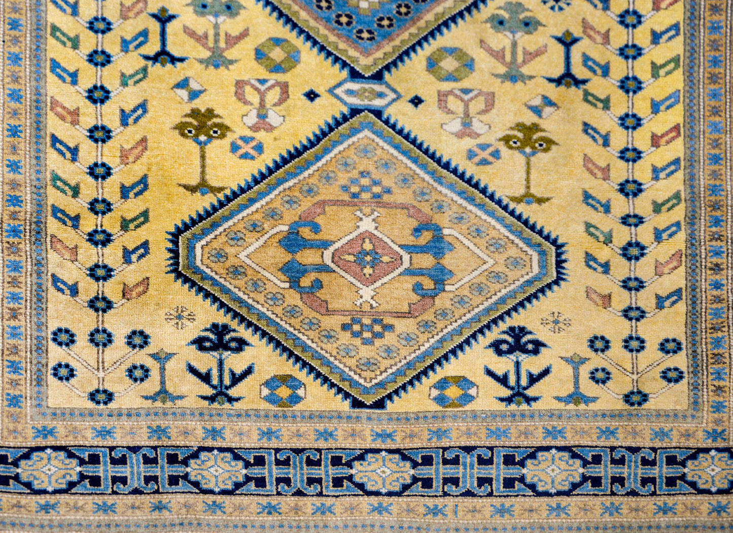 Bold Late 20th Century Afghani Kazak Rug For Sale