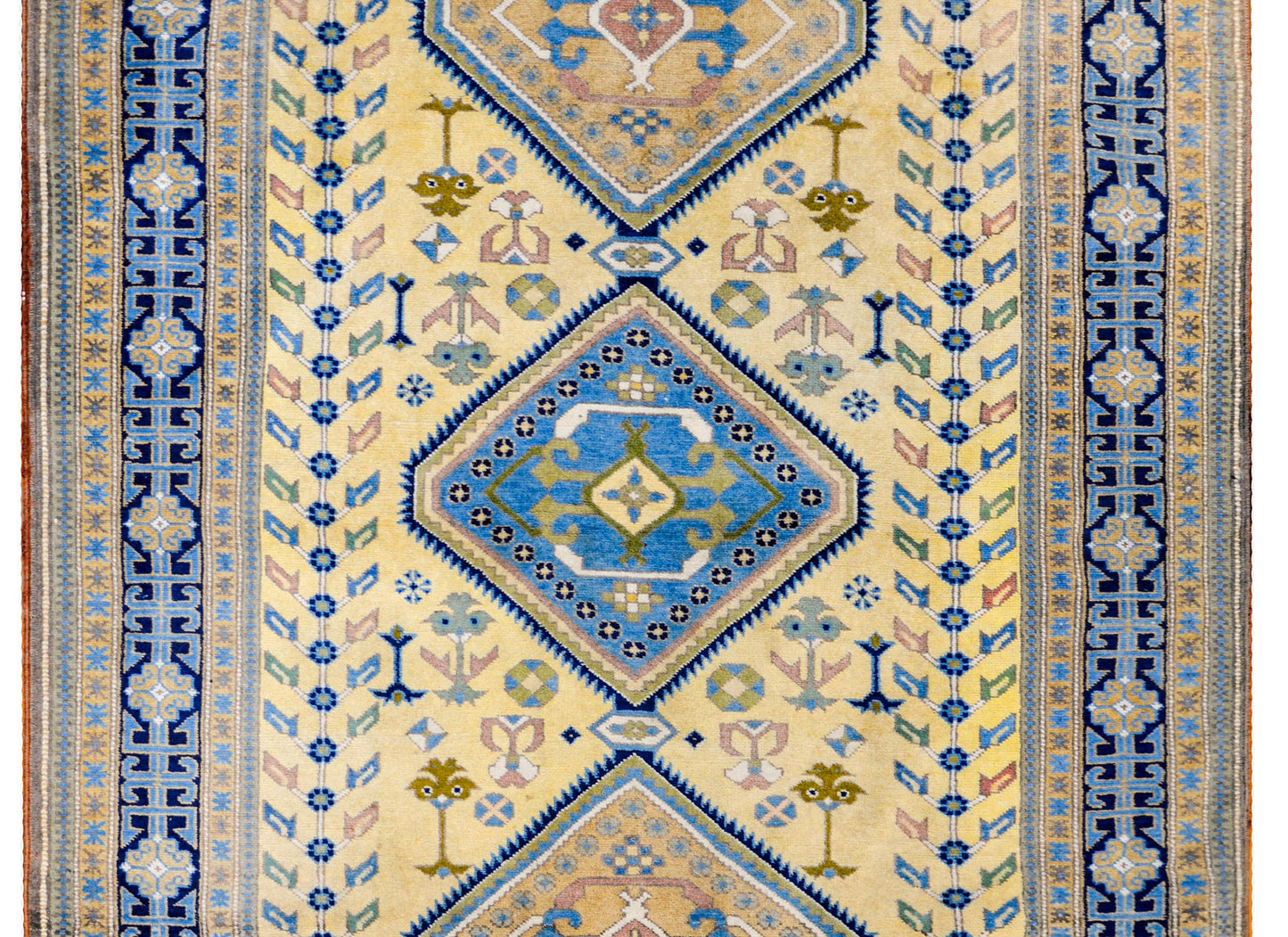 Bold Late 20th Century Afghani Kazak Rug For Sale