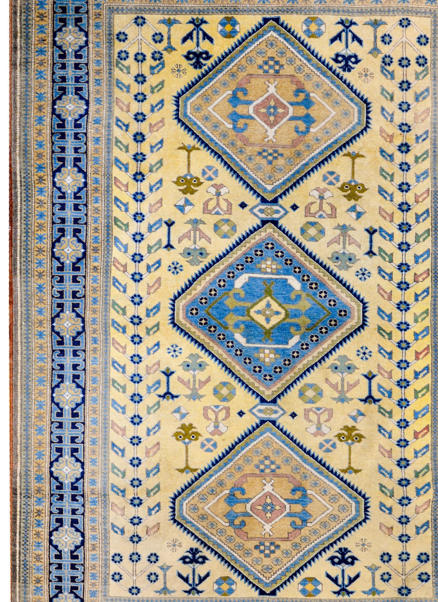 Bold Late 20th Century Afghani Kazak Rug For Sale
