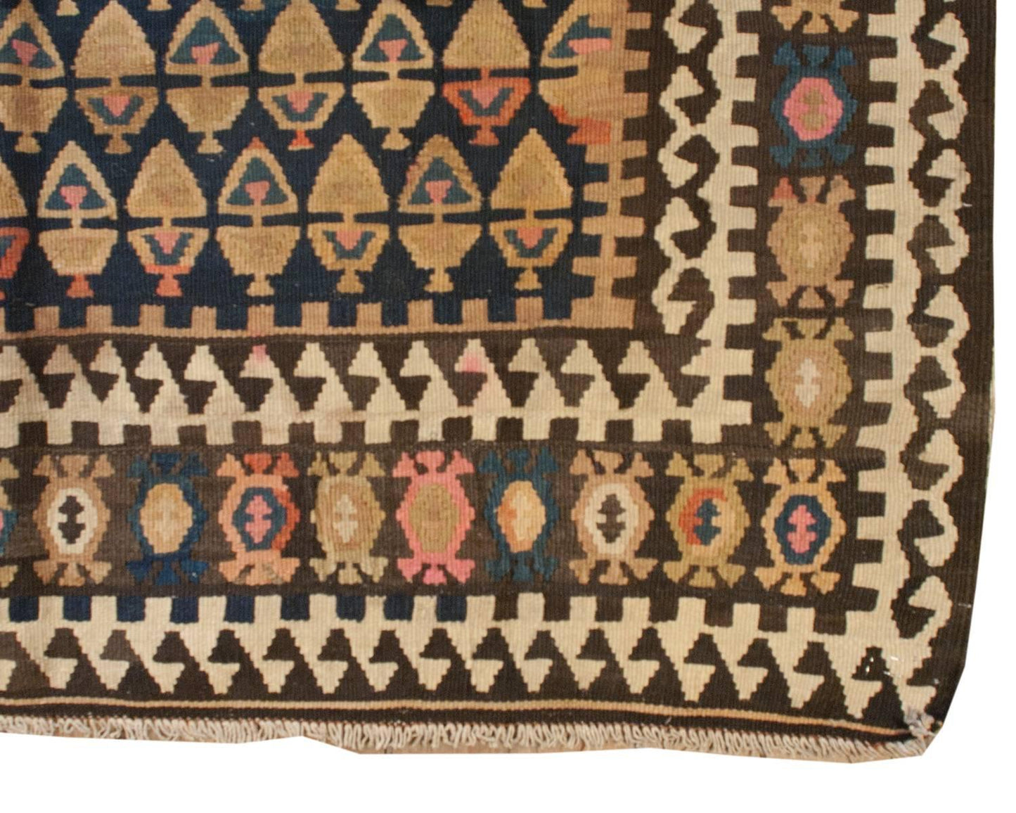 Unusual Early 20th Century Varamin Kilim Rug For Sale