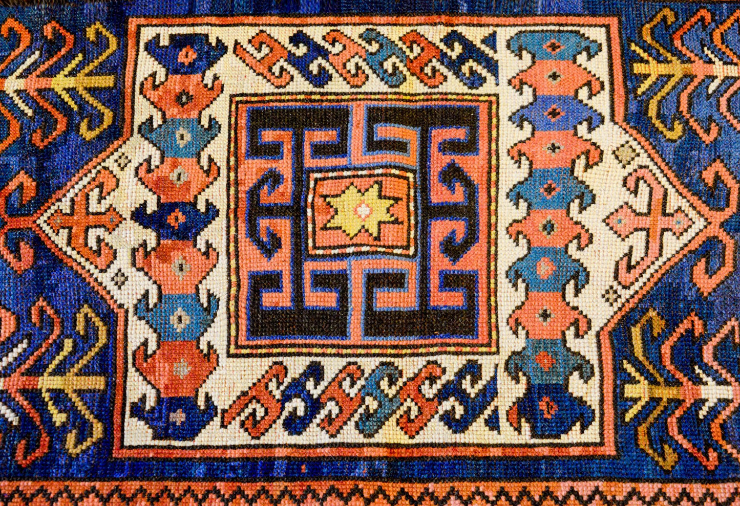 Wonderful 19th Century Kazak Rug For Sale