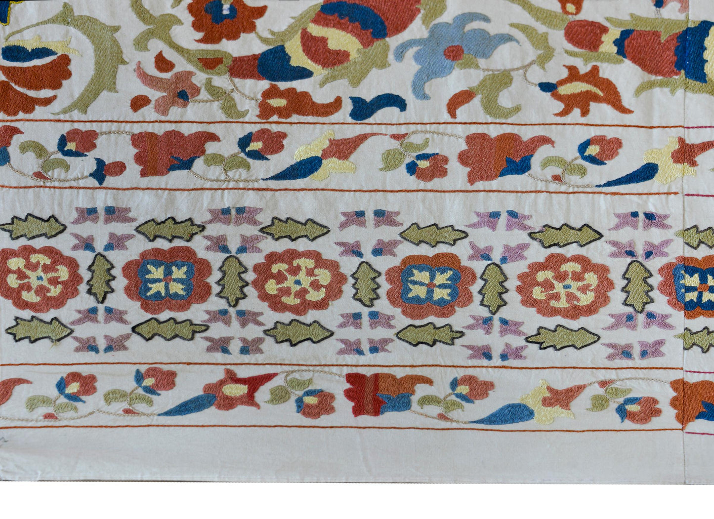 Vintage 'Leaping Fish' Suzani For Sale