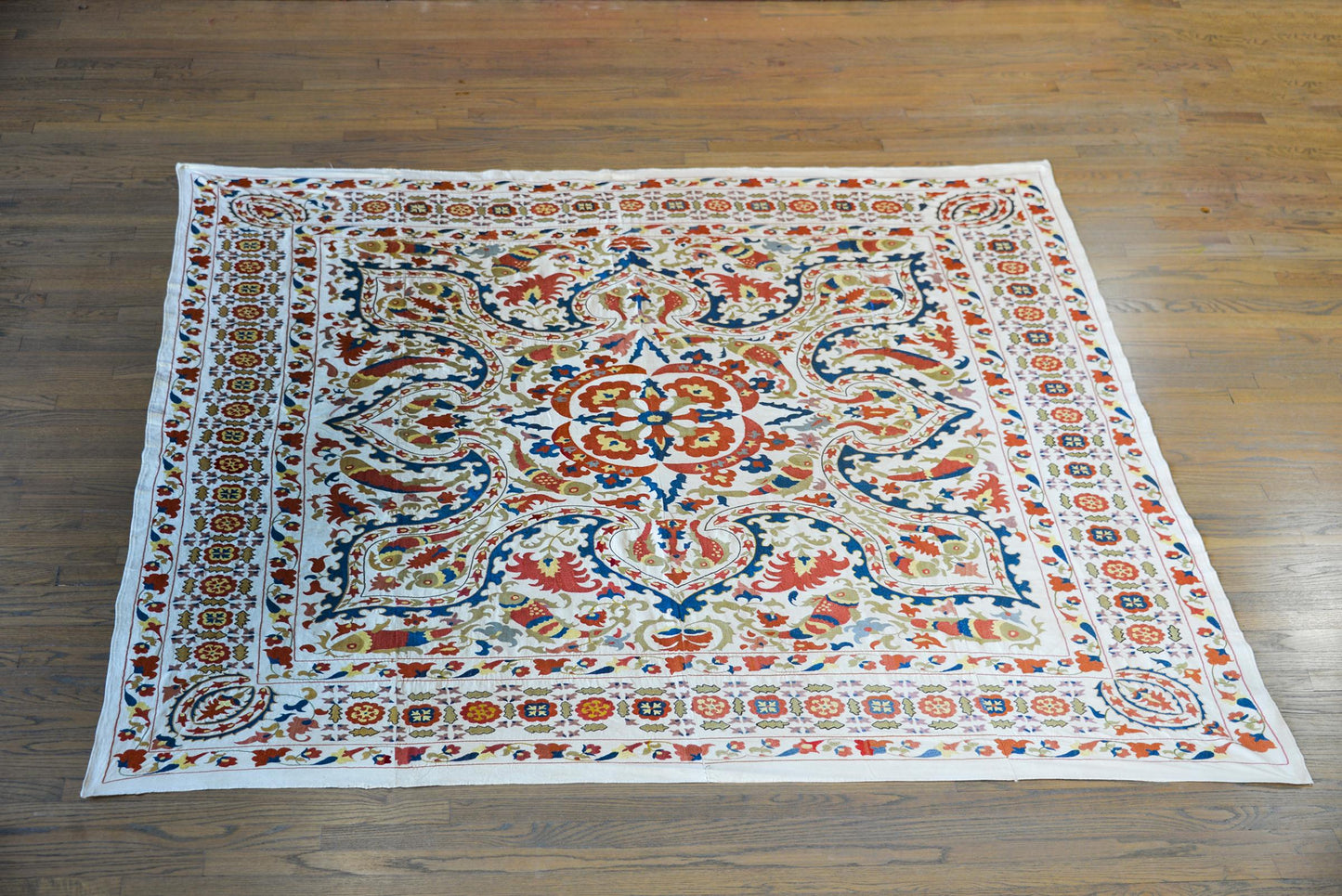 Vintage 'Leaping Fish' Suzani For Sale