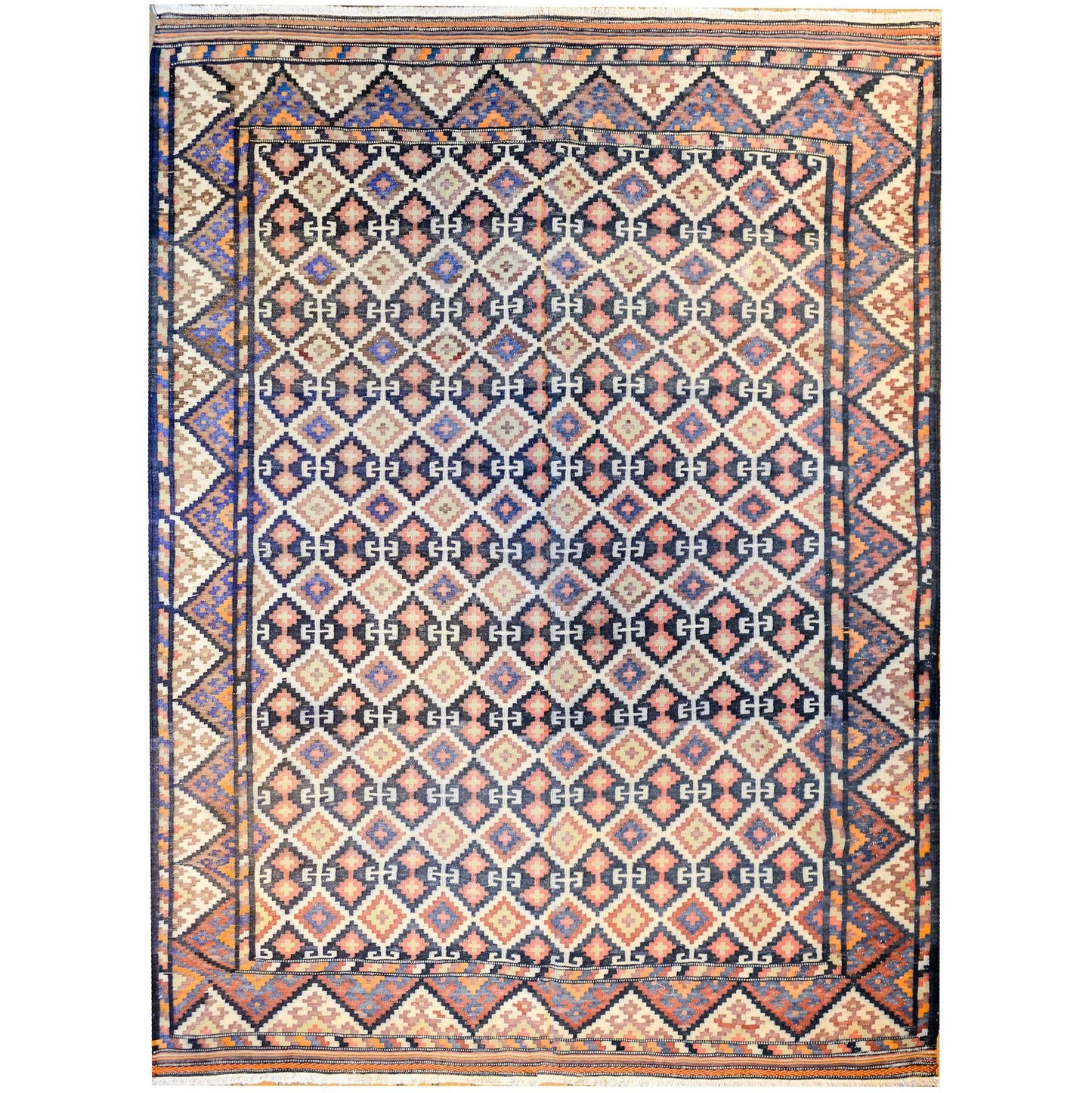 Amazing Early 20th Century Saveh Kilim Rug For Sale