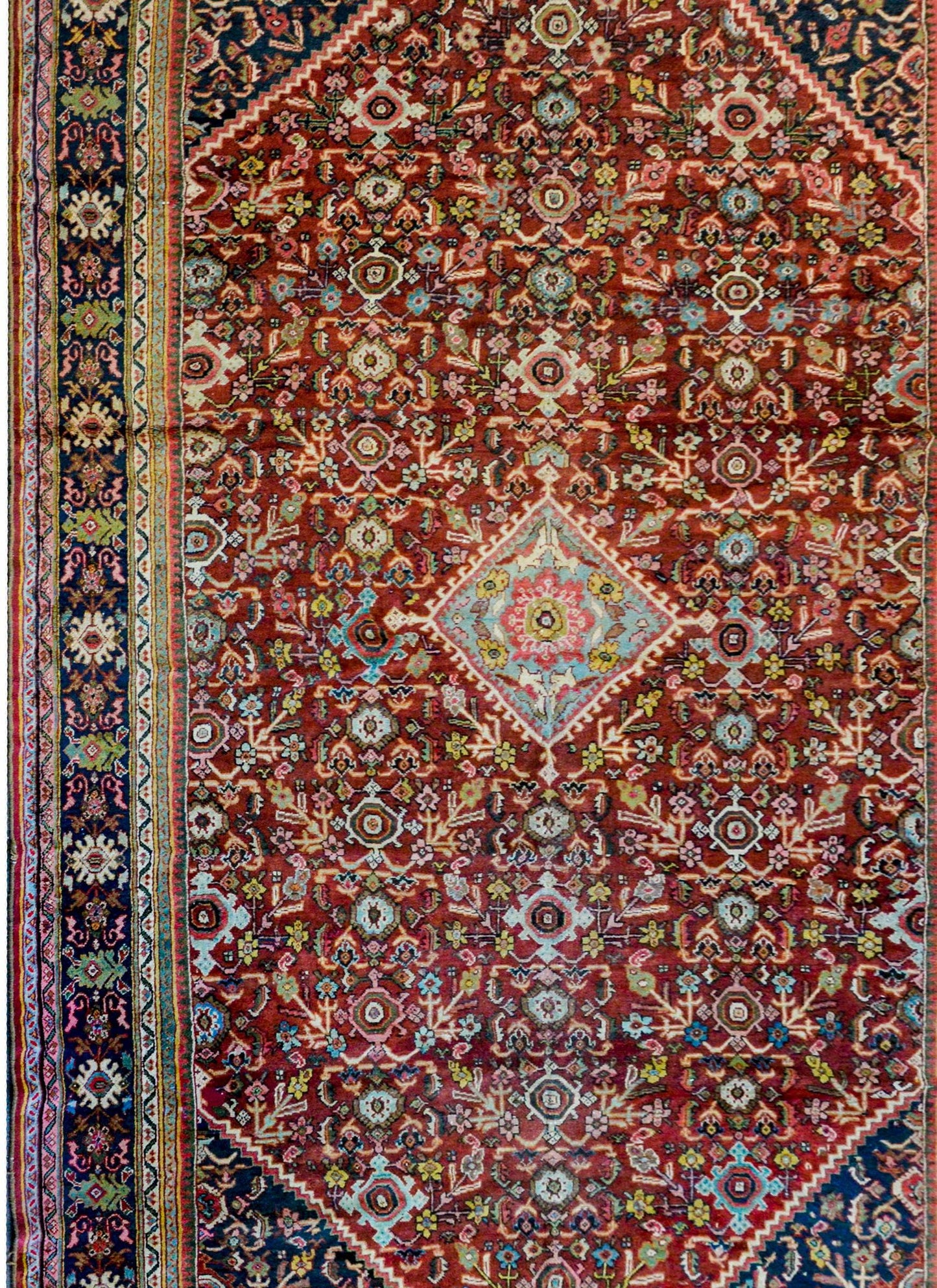 Fantastic Early 20th Century Mahal Rug For Sale
