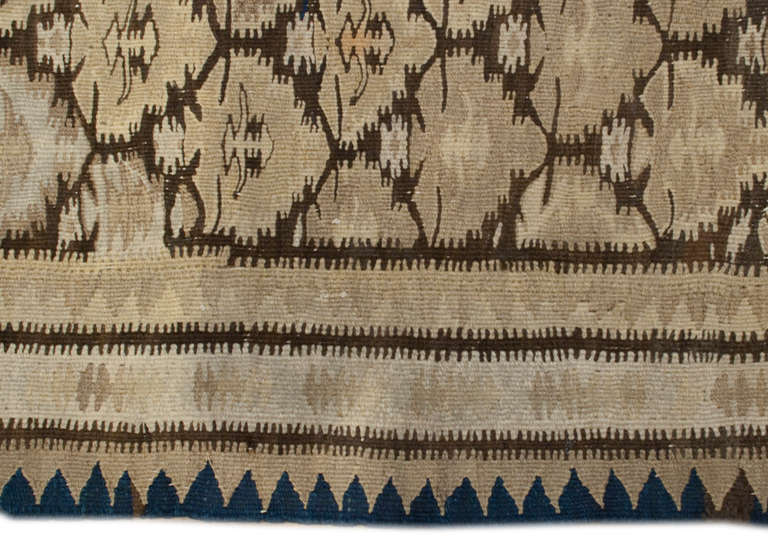 Early 20th Century Persian Qazvin Kilim Runner For Sale