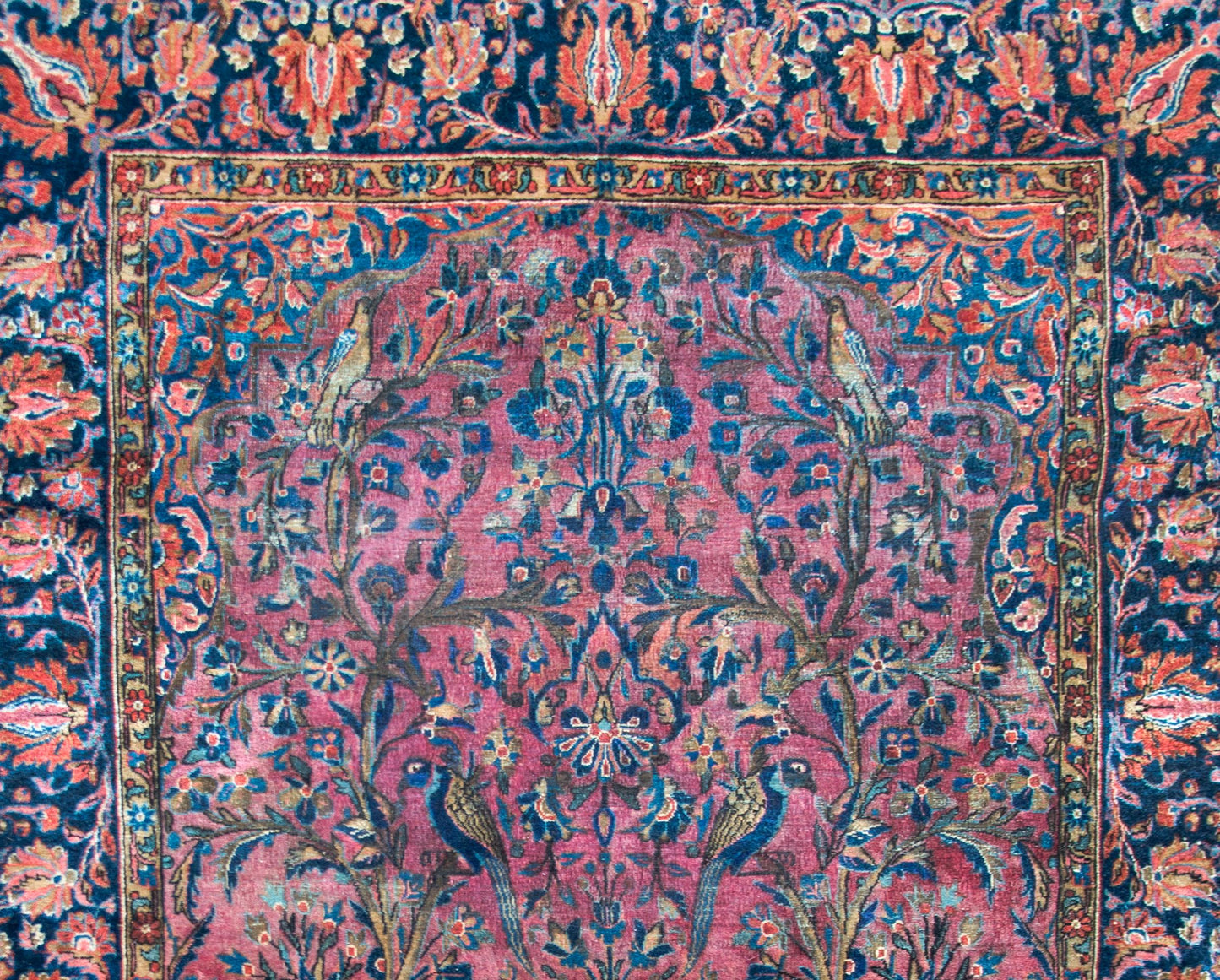 Late 19th Century Persian Double Tree-of-Life Kashan Rug For Sale