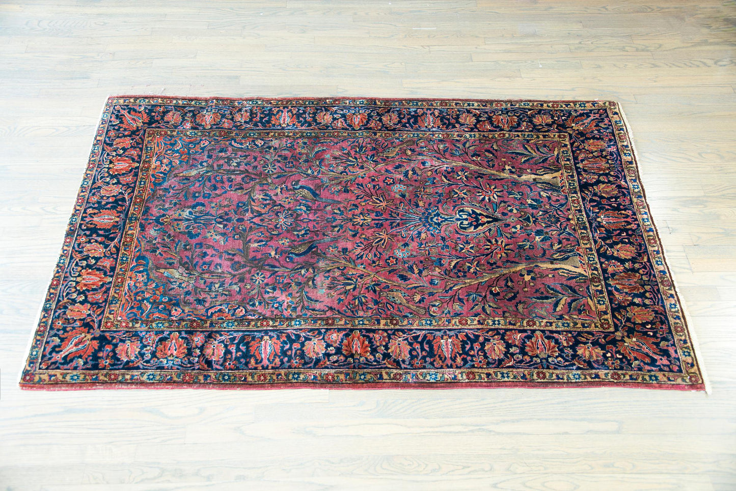 Late 19th Century Persian Double Tree-of-Life Kashan Rug For Sale