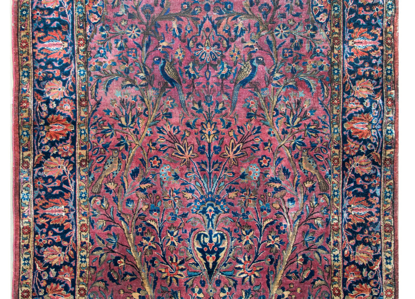 Late 19th Century Persian Double Tree-of-Life Kashan Rug For Sale