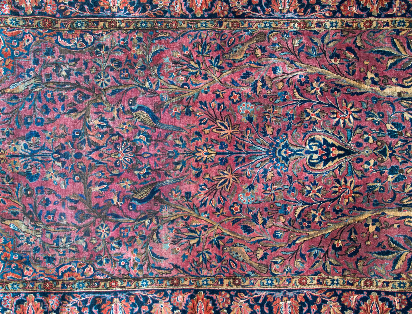 Late 19th Century Persian Double Tree-of-Life Kashan Rug For Sale