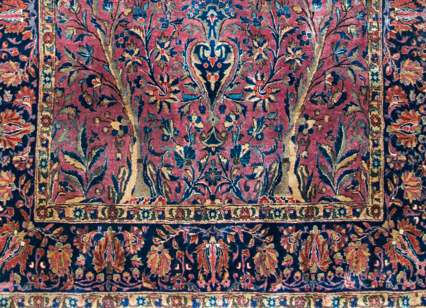 Late 19th Century Persian Double Tree-of-Life Kashan Rug For Sale