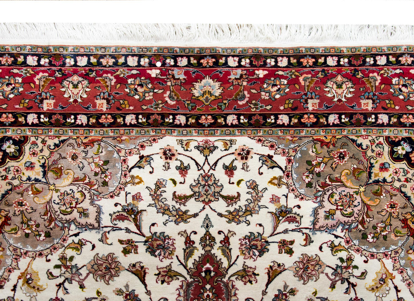 Vintage Persian Silk and Wool Tabriz Rug For Sale