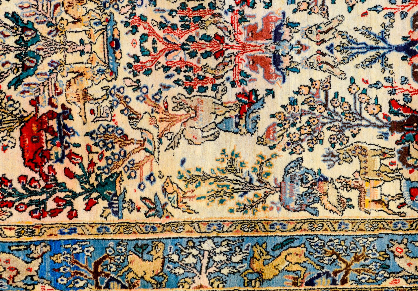 Whimsical 1960s Qum Rug For Sale