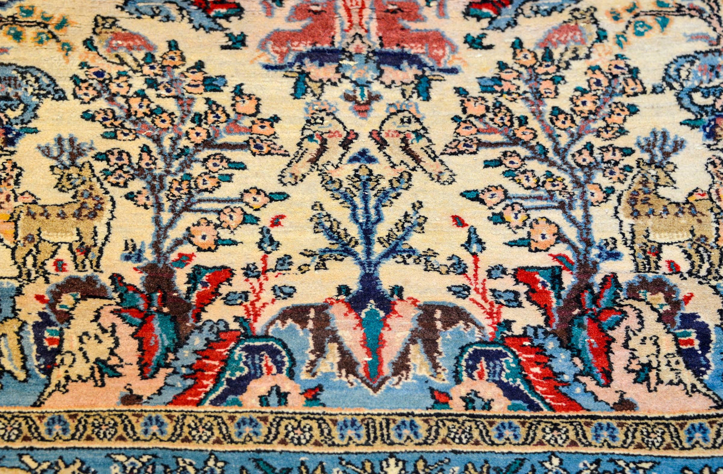 Whimsical 1960s Qum Rug For Sale