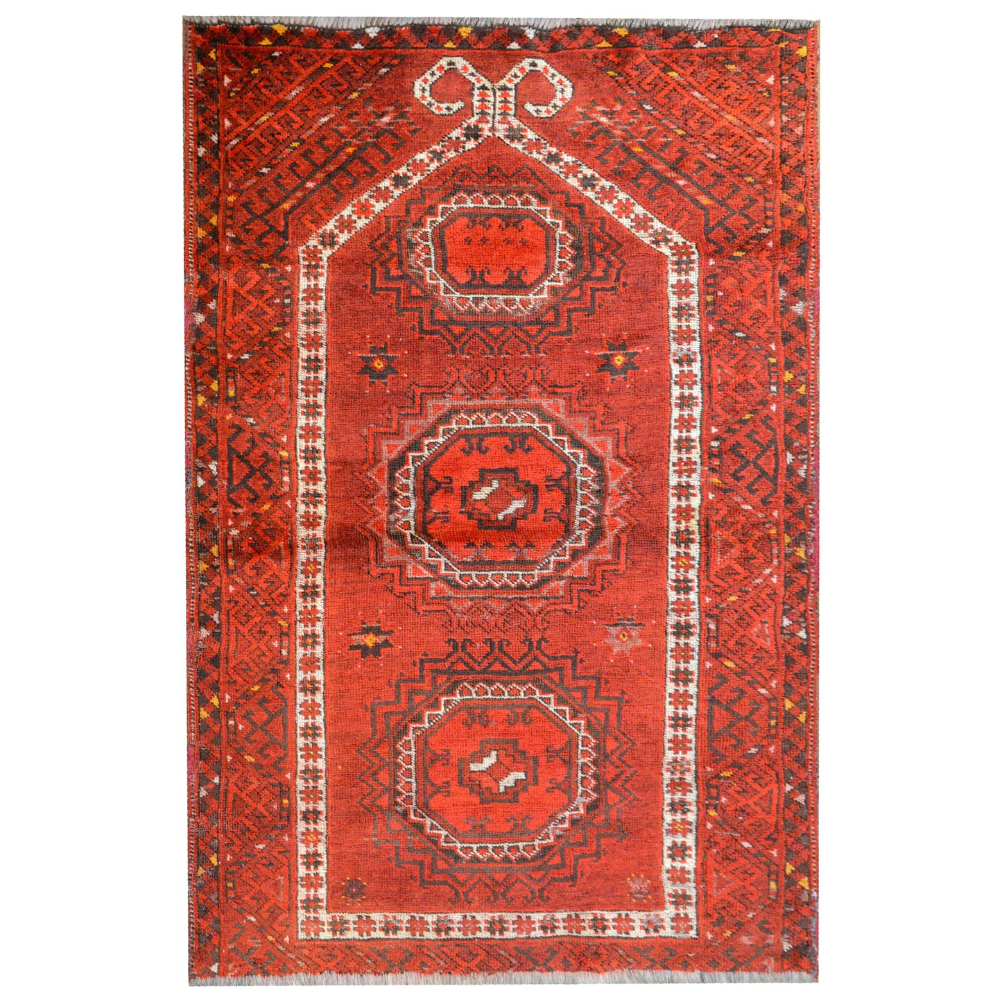 Charming Early 20th Century Afghan Ersari Prayer Rug For Sale