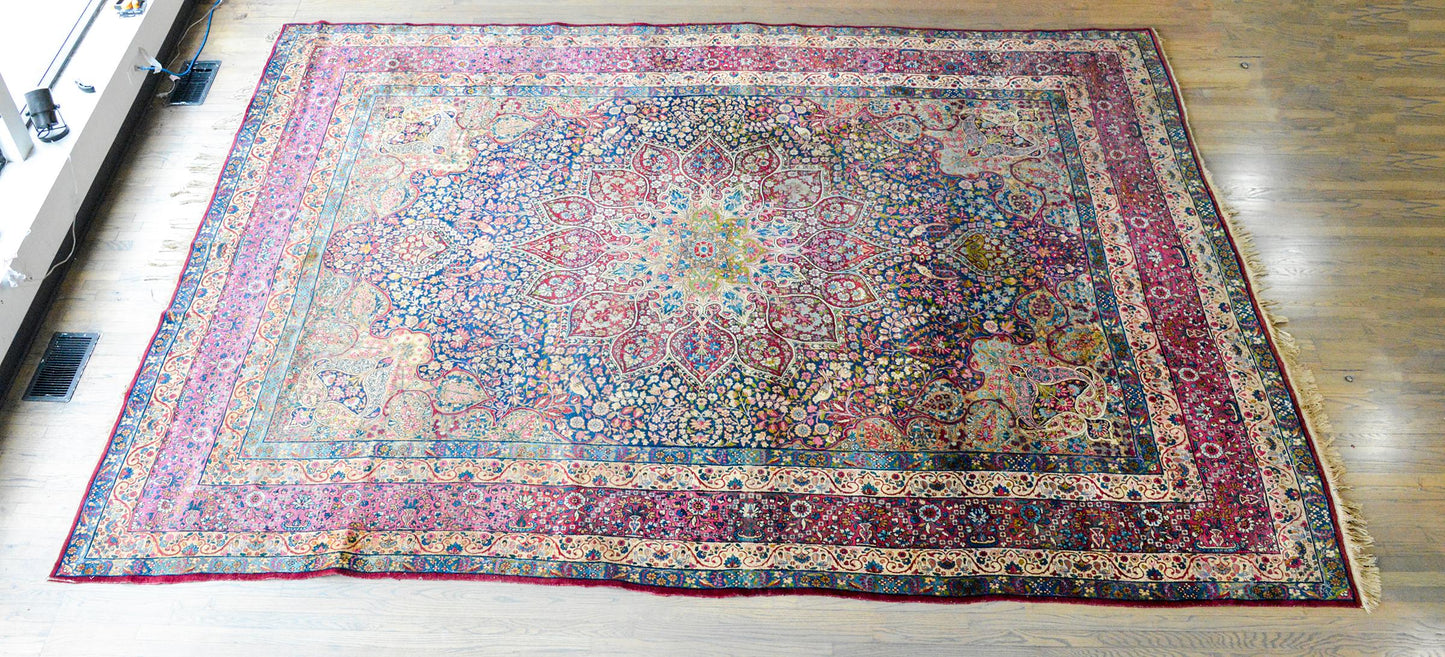 Outstanding Early 20th Century Lavar Kirman Rug For Sale