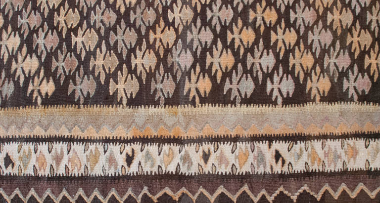 Early 20th Century Qazvin Kilim Runner For Sale