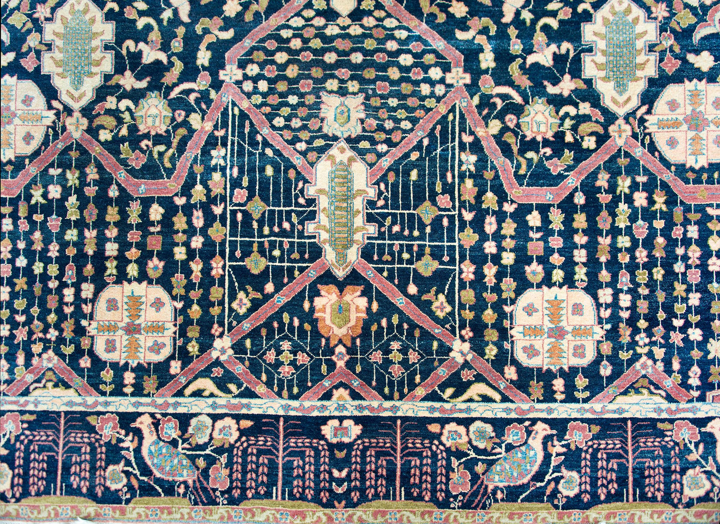 Vintage Indian Sarouk Farahan-Style Rug For Sale