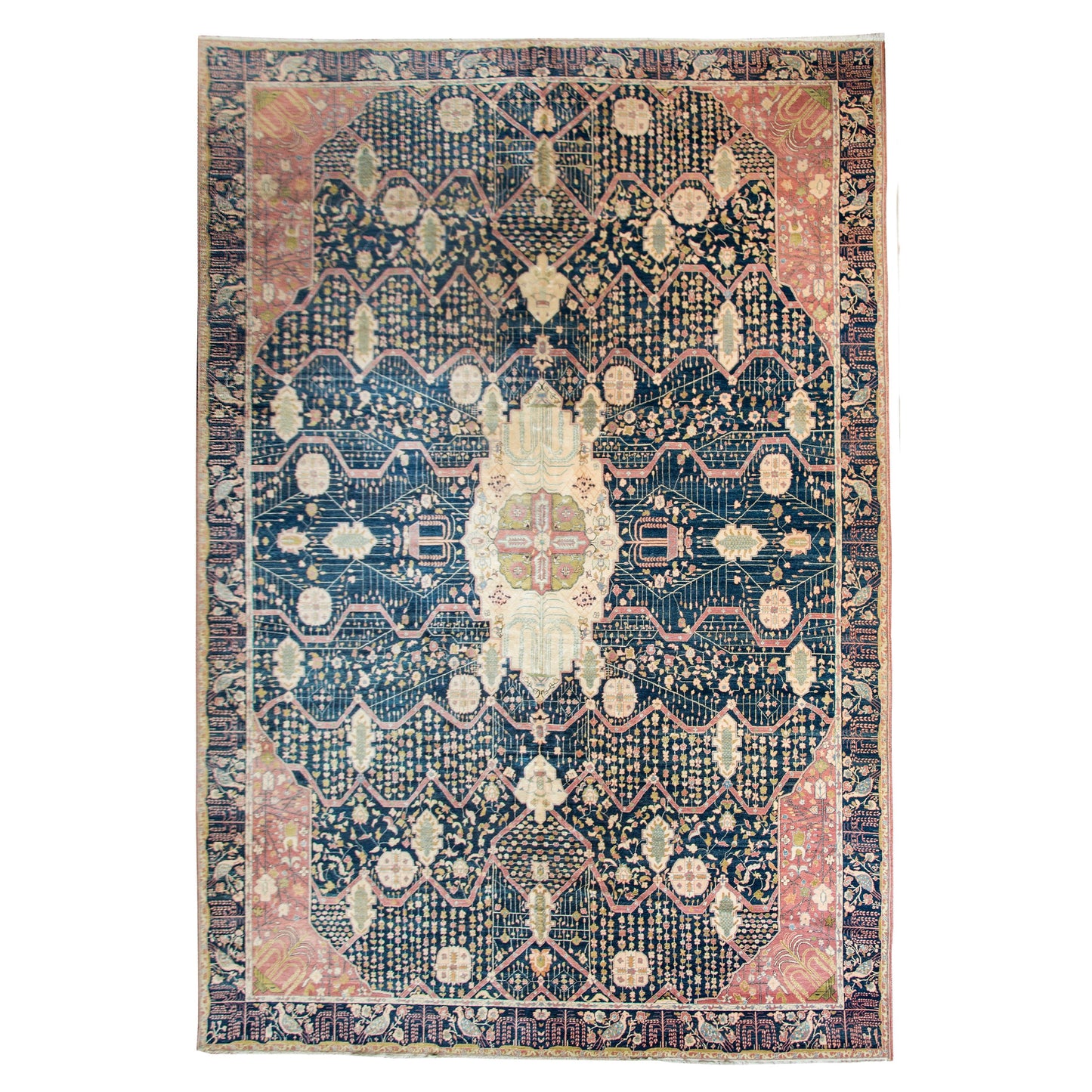 Vintage Indian Sarouk Farahan-Style Rug For Sale