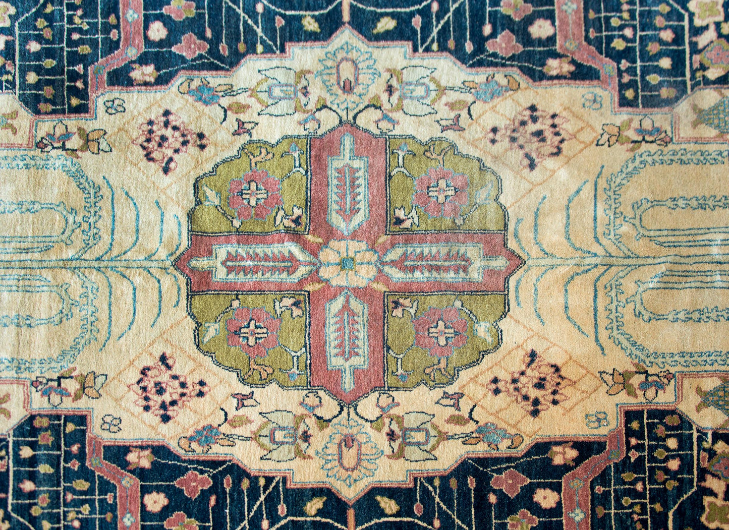 Vintage Indian Sarouk Farahan-Style Rug For Sale