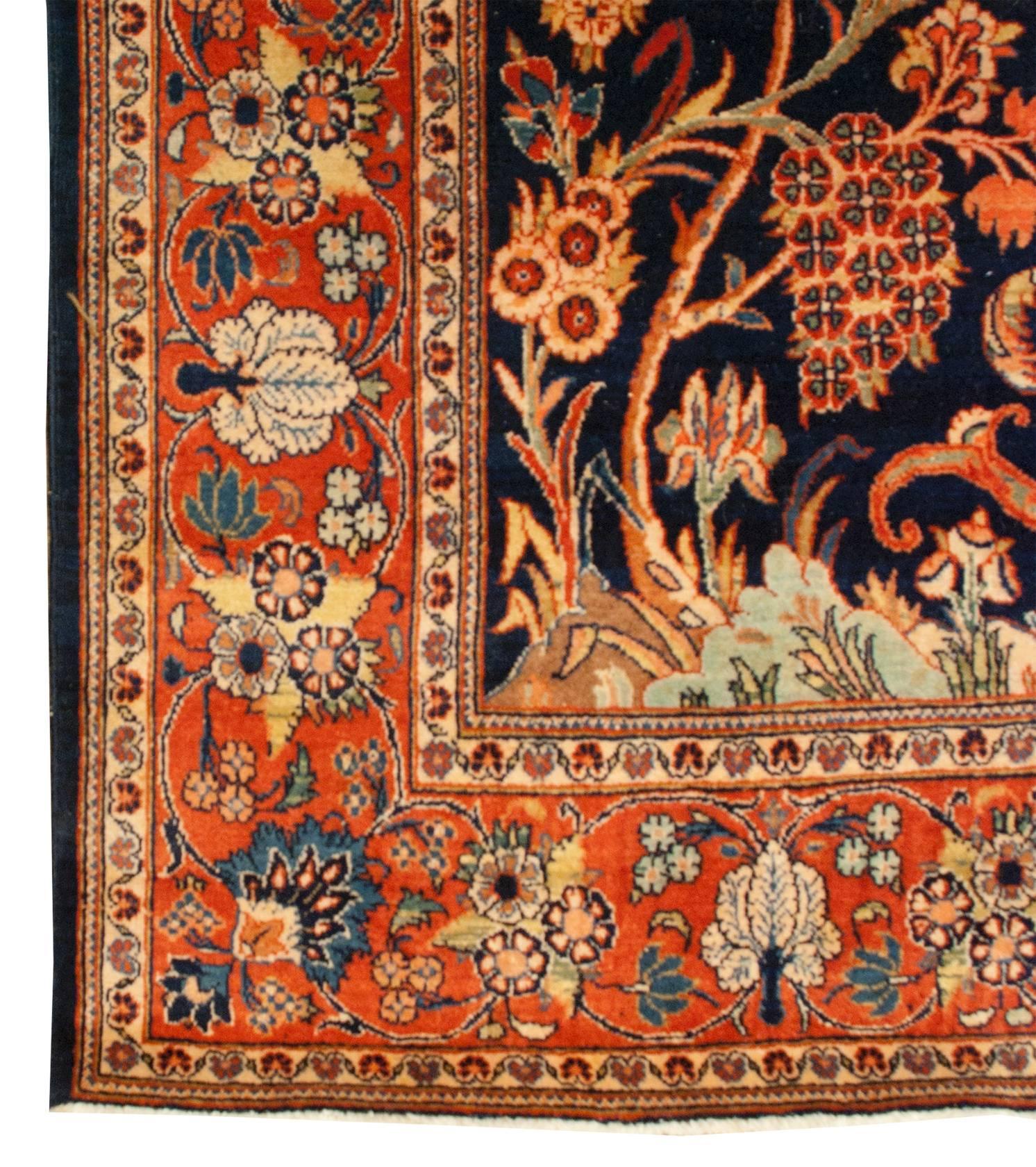 Early 20th Century Kashan Prayer Rug For Sale