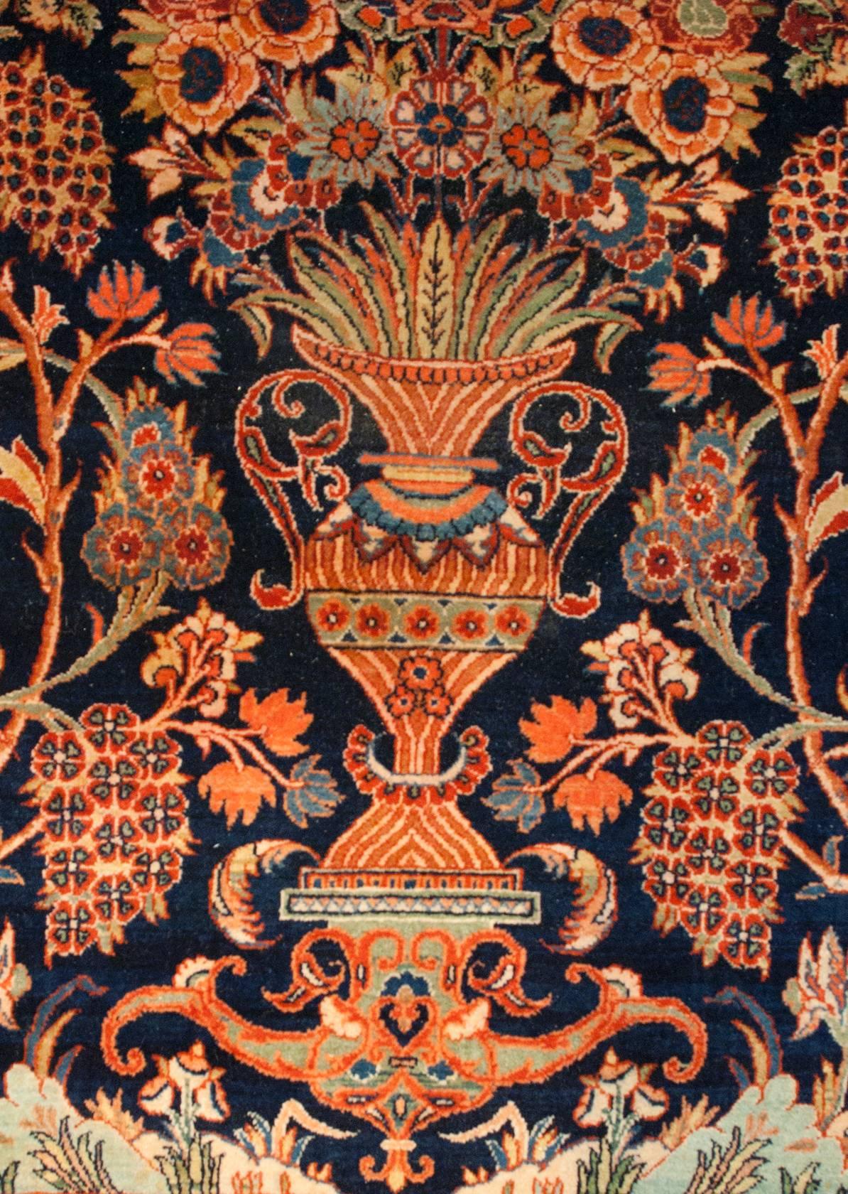 Early 20th Century Kashan Prayer Rug For Sale