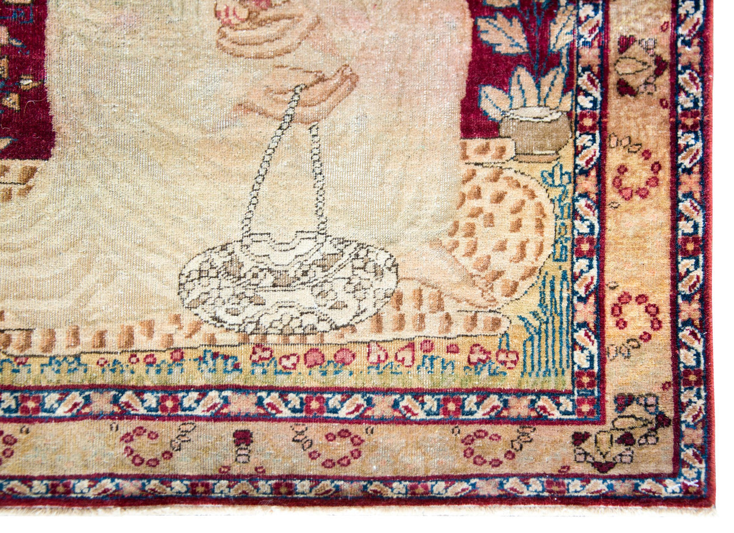 19th Century Pictorial Lavar Kirman Rug For Sale