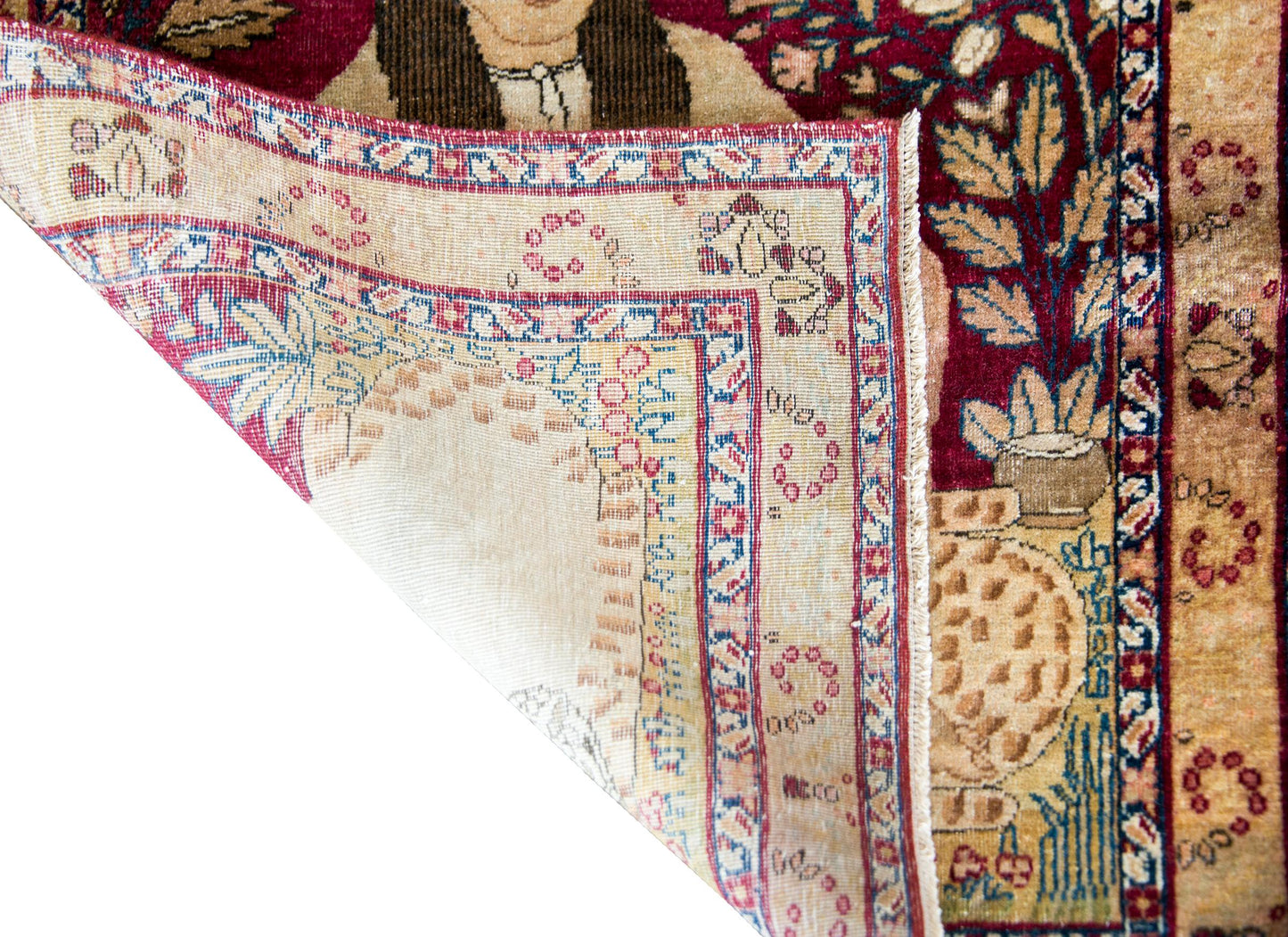 19th Century Pictorial Lavar Kirman Rug For Sale