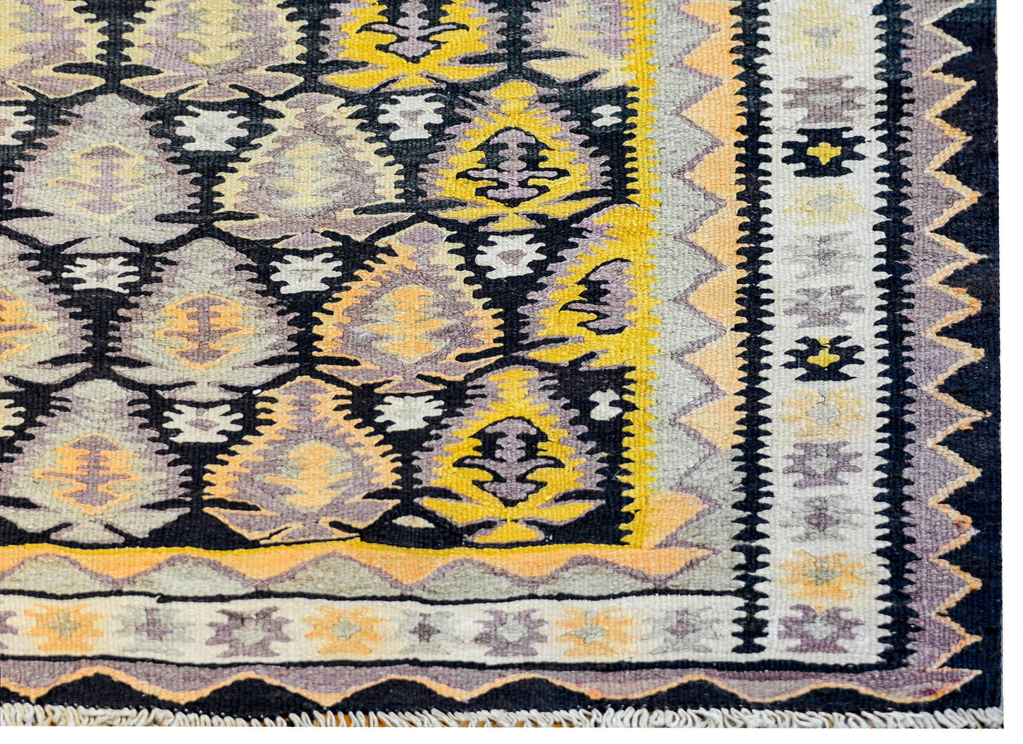 Amazing Mid-20th Century Persian Qazvin Kilim Runner For Sale