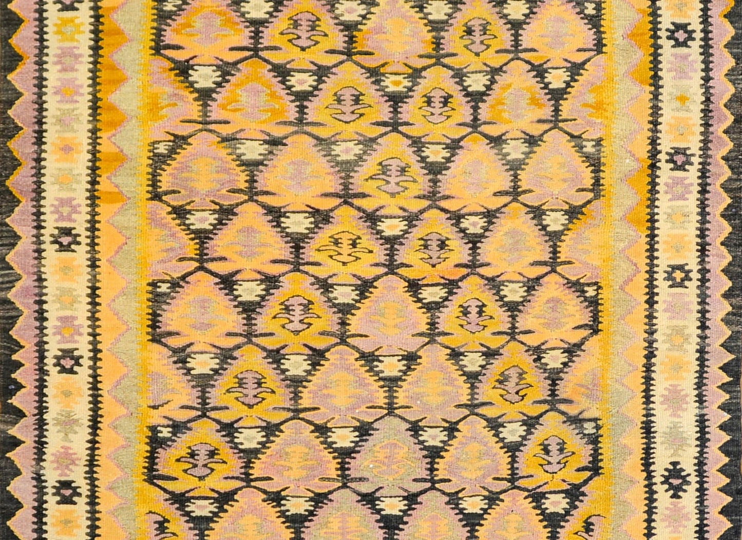 Amazing Mid-20th Century Persian Qazvin Kilim Runner For Sale