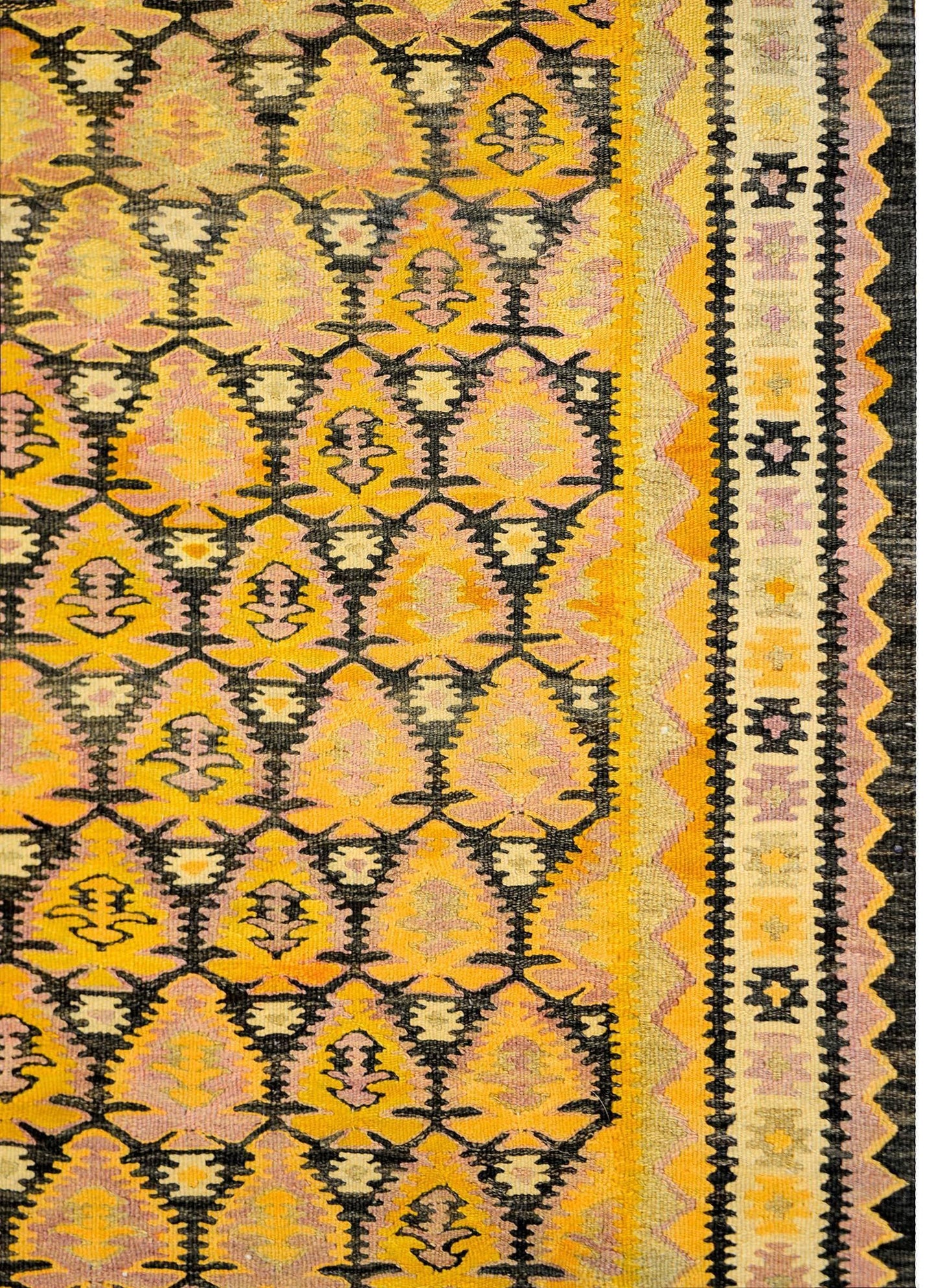 Amazing Mid-20th Century Persian Qazvin Kilim Runner For Sale
