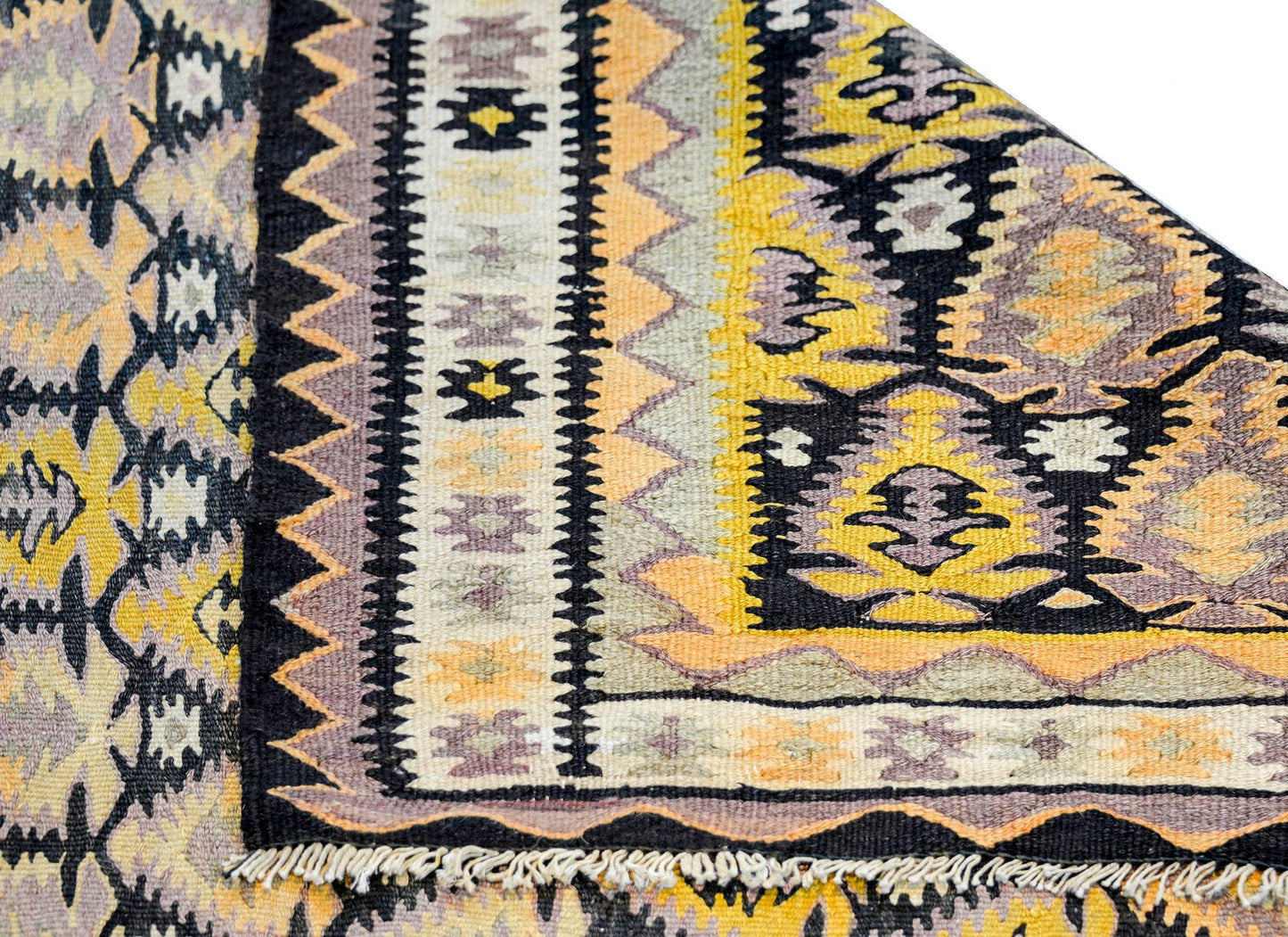 Amazing Mid-20th Century Persian Qazvin Kilim Runner For Sale