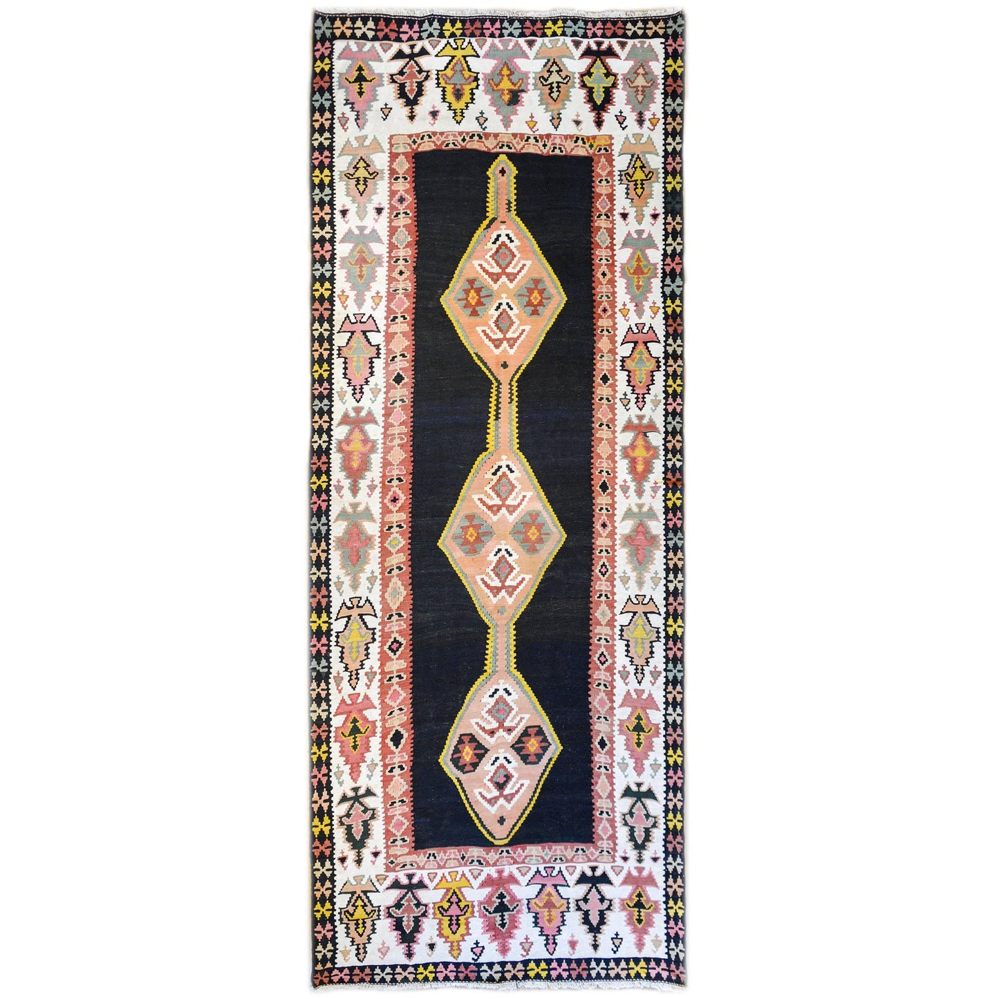 Bold Late 20th Century Zanjan Kilim Rug For Sale